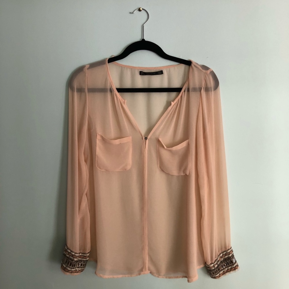 Zara Blouse - Embellished Sleeve Detail
